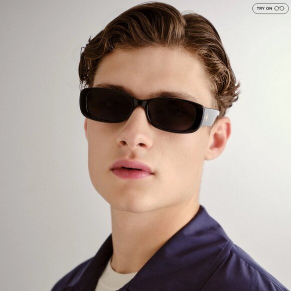 Le Specs Unreal! 1902078 Shiny Black Frame Smoke Grey Lens Sunglasses 52-16-140 - Picture 6 of 16